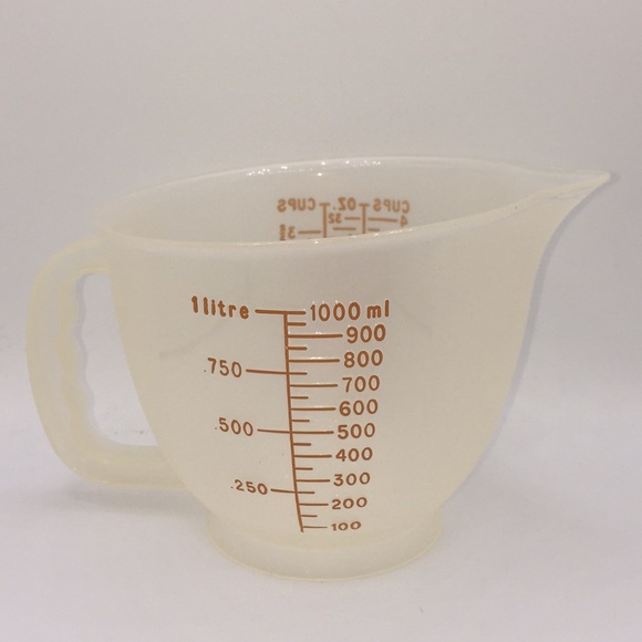 Tupperware Mix N Store Measuring Pitcher 4 Cup 1288-6 Vintage Clear & Or… - Picture 3 of 11